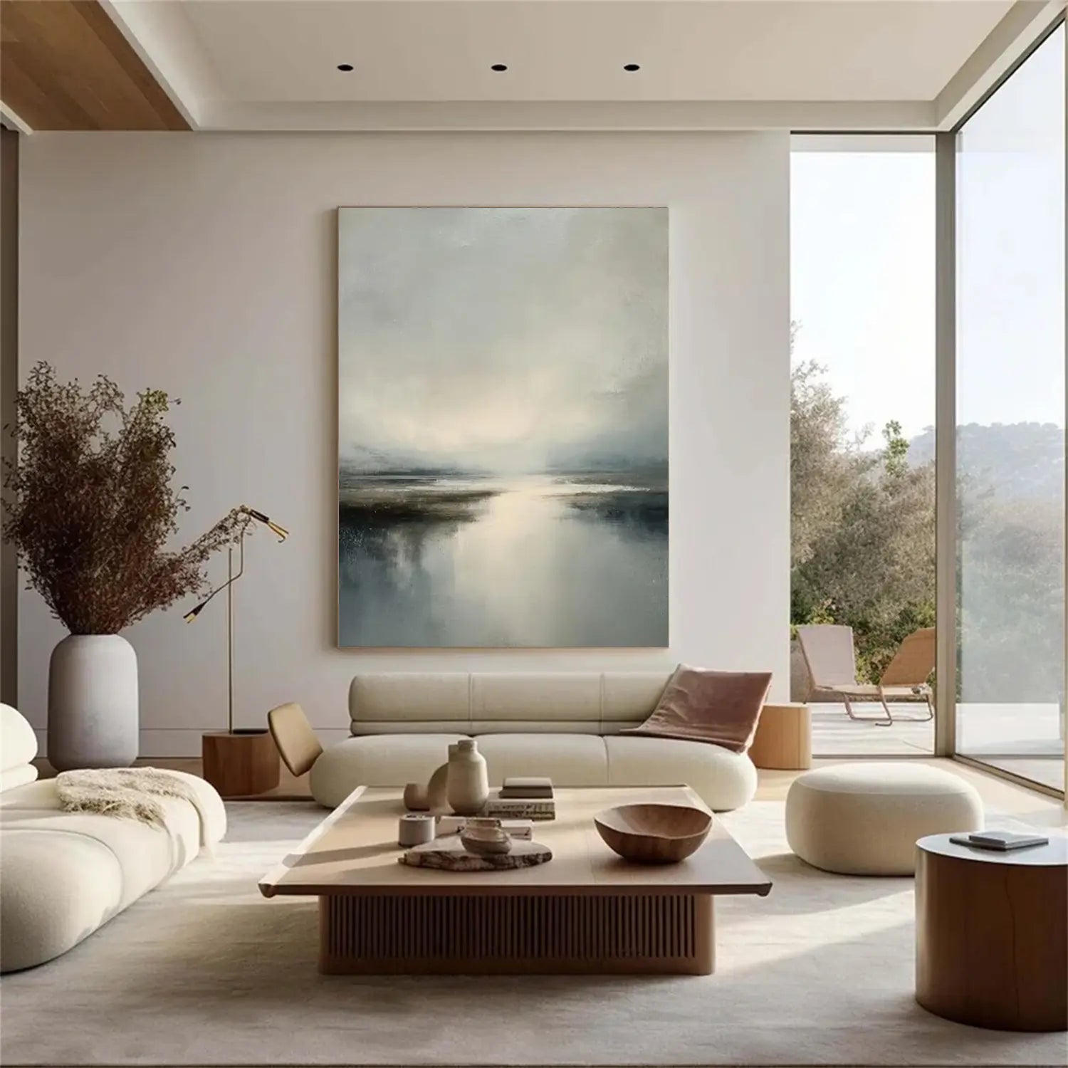 Ocean And Sky Abstract Wall Art #OS46