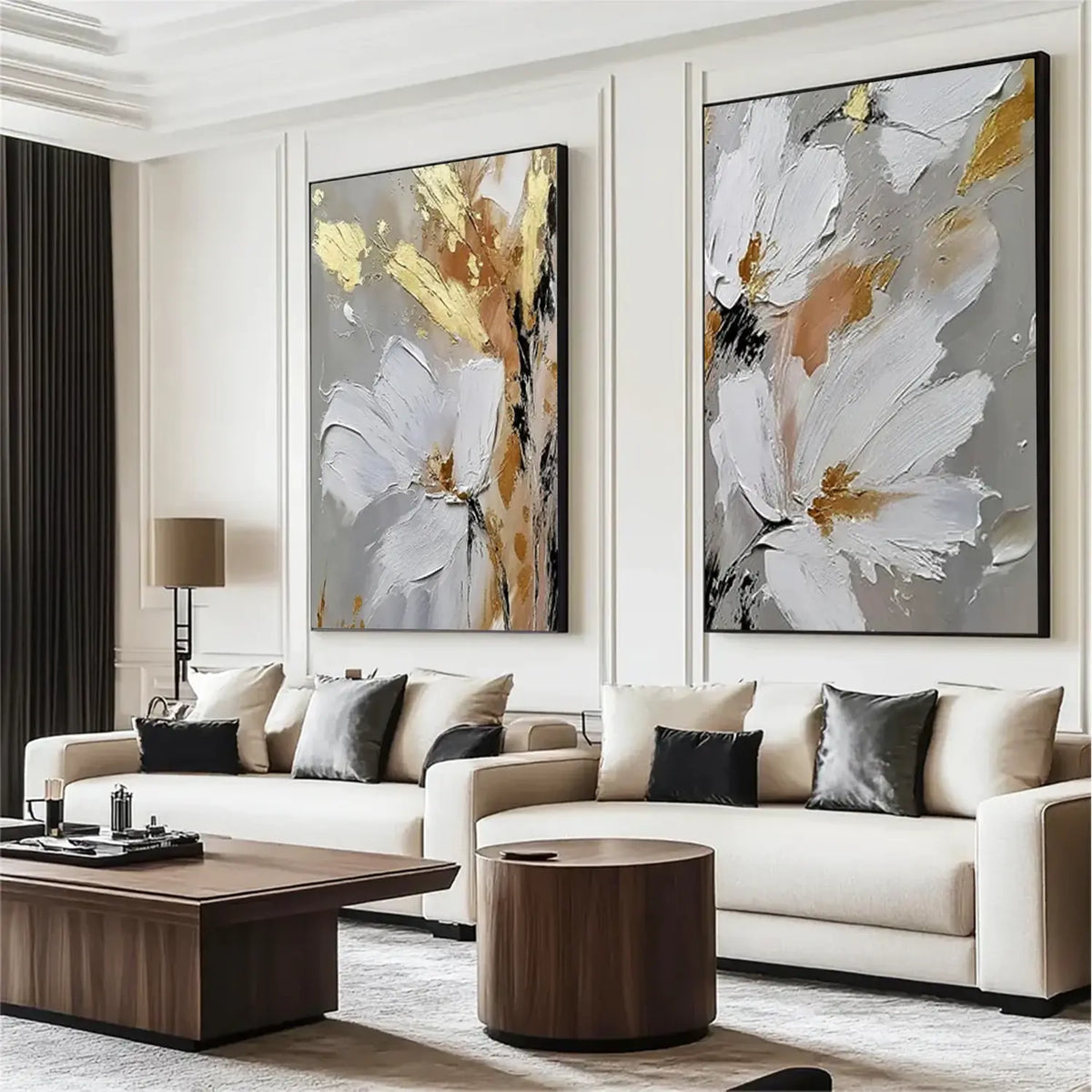 Flower Abstract Textured Wall Art Set of 2 #FT049