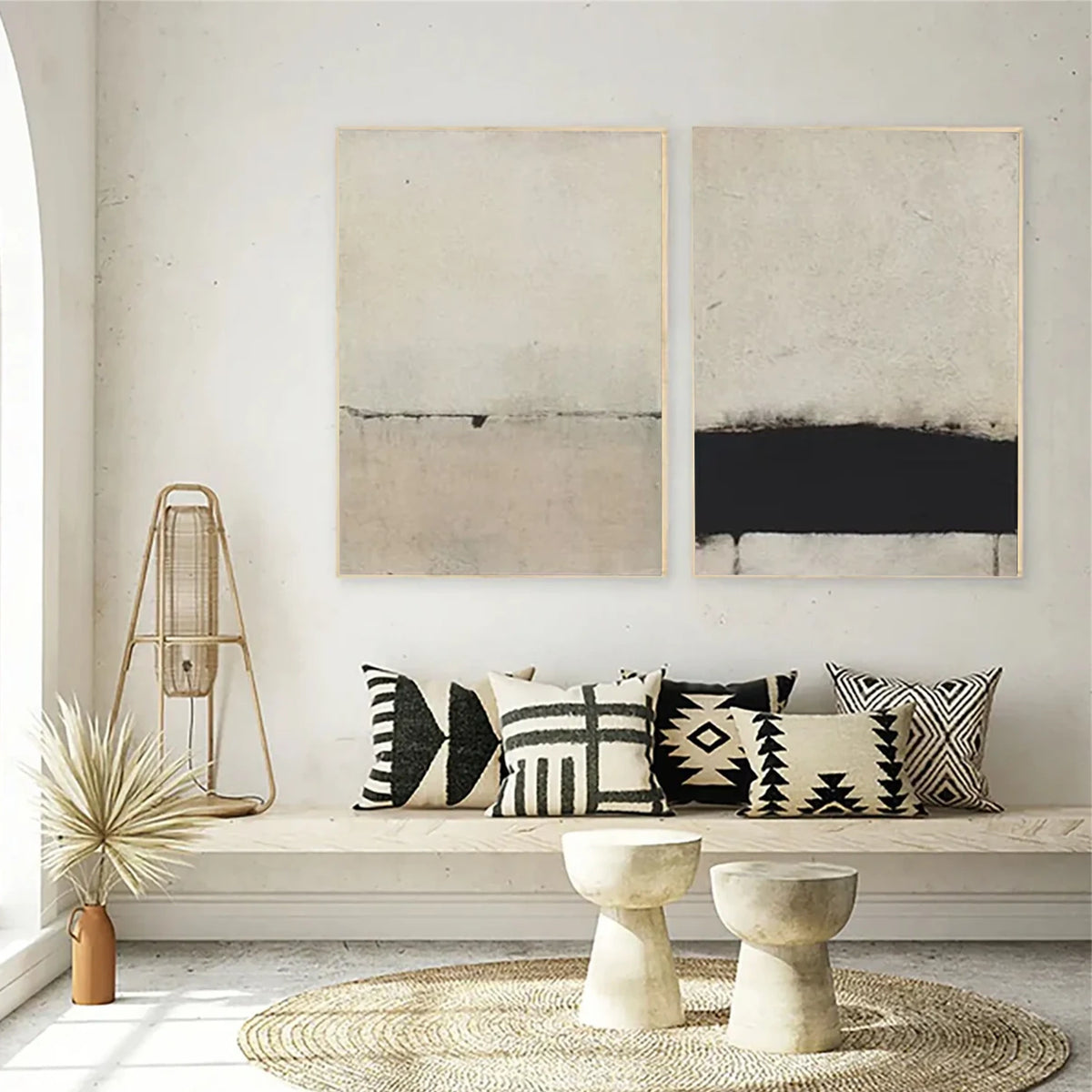 Beige Wabi Sabi Canvas Art Set of 2 #WS072