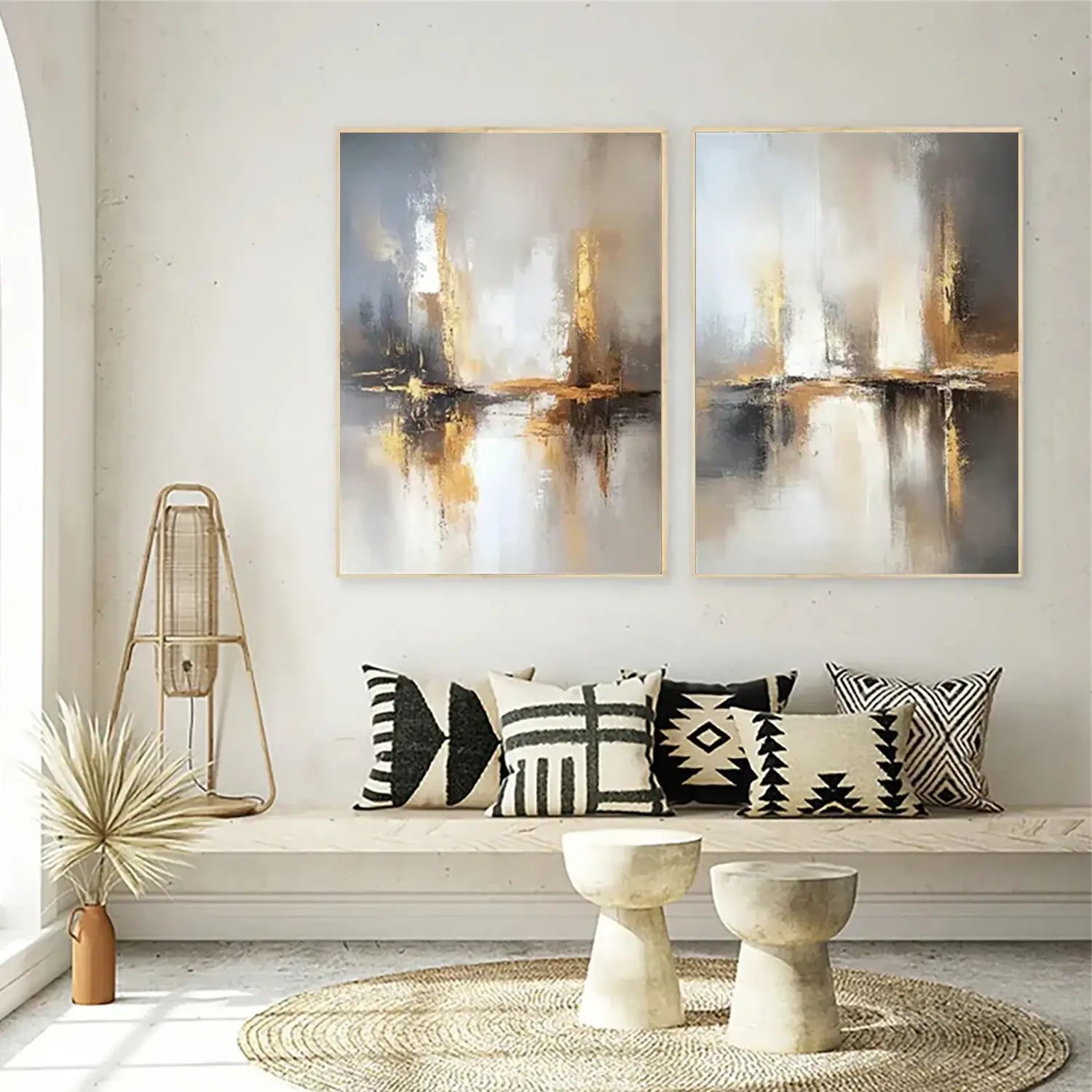 Abstract Painting Canvas Set of 2 #AW012