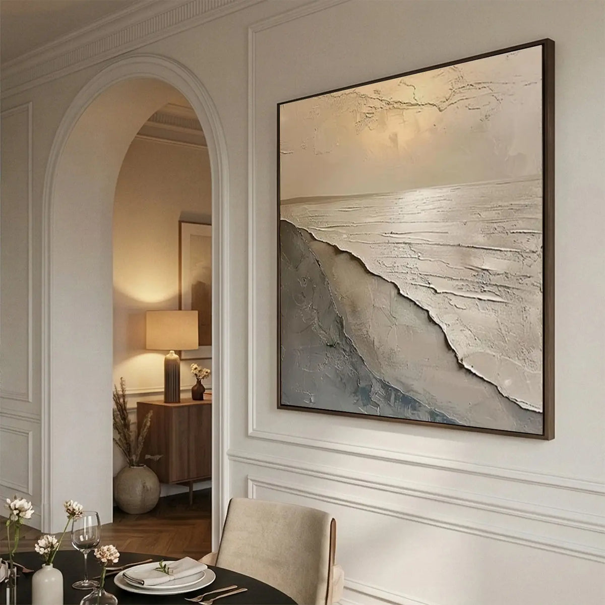 Ocean And Sky Abstract Textured Wall Art #OS084