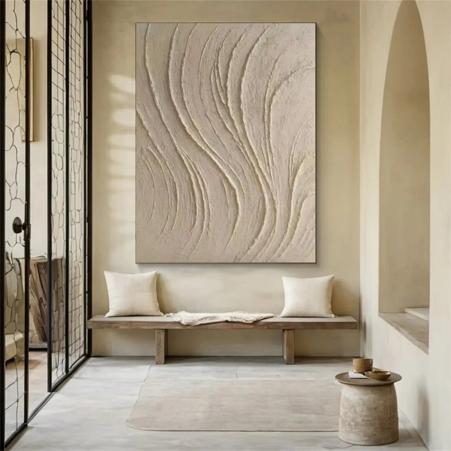 White Minimalist Textured Canvas Art #MW013