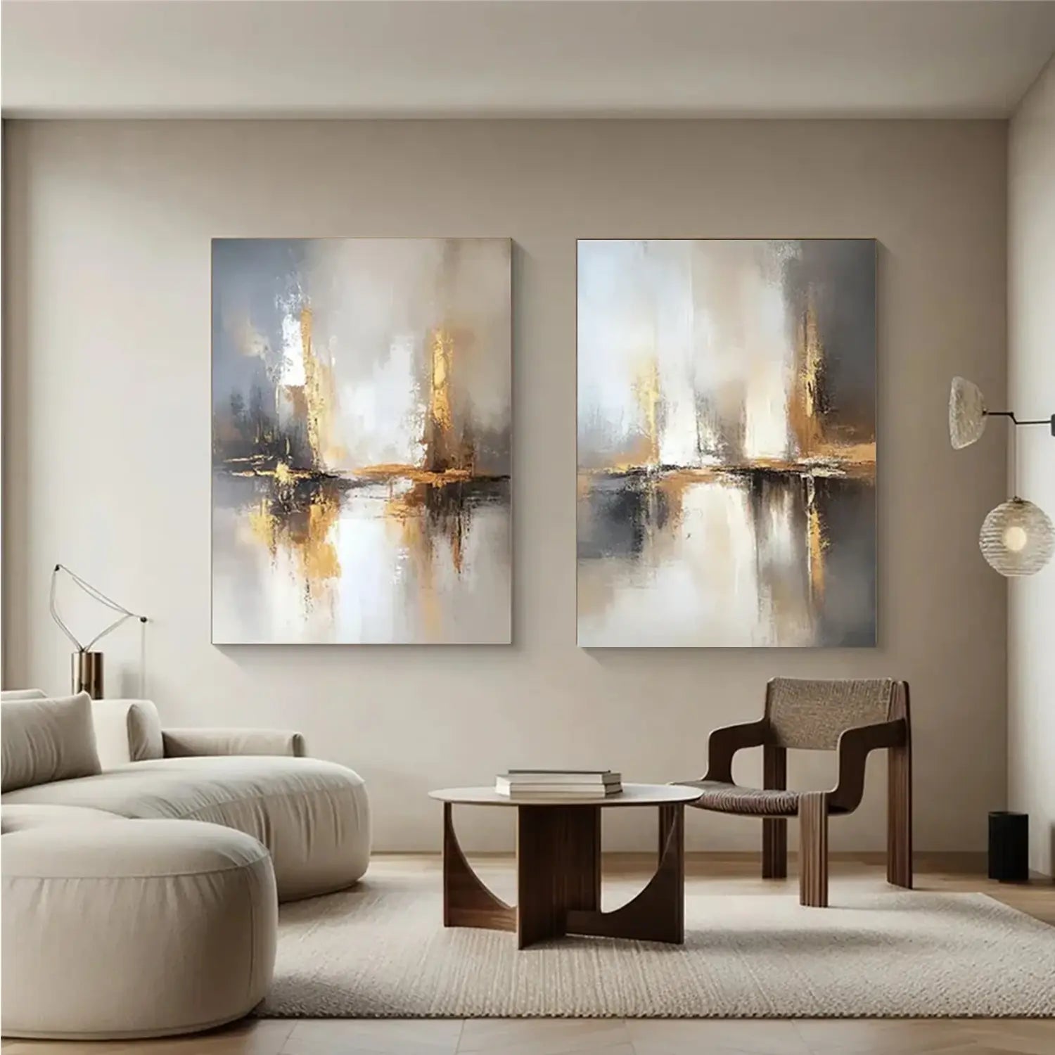 Abstract Painting Canvas Set of 2 #AW012