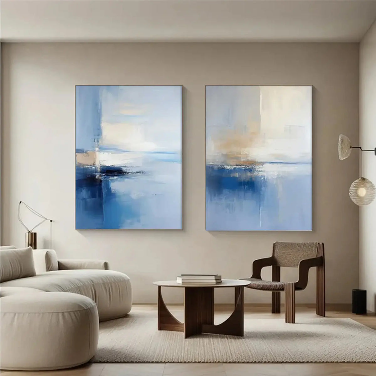 Abstract Painting Canvas Set of 2 #AW003
