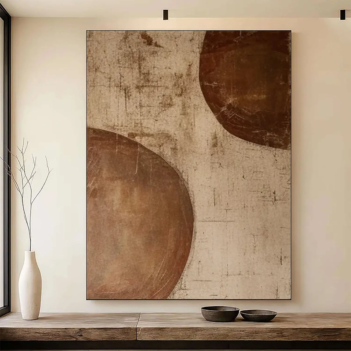 Brown and Beige Wabi Sabi Canvas Art #WS075