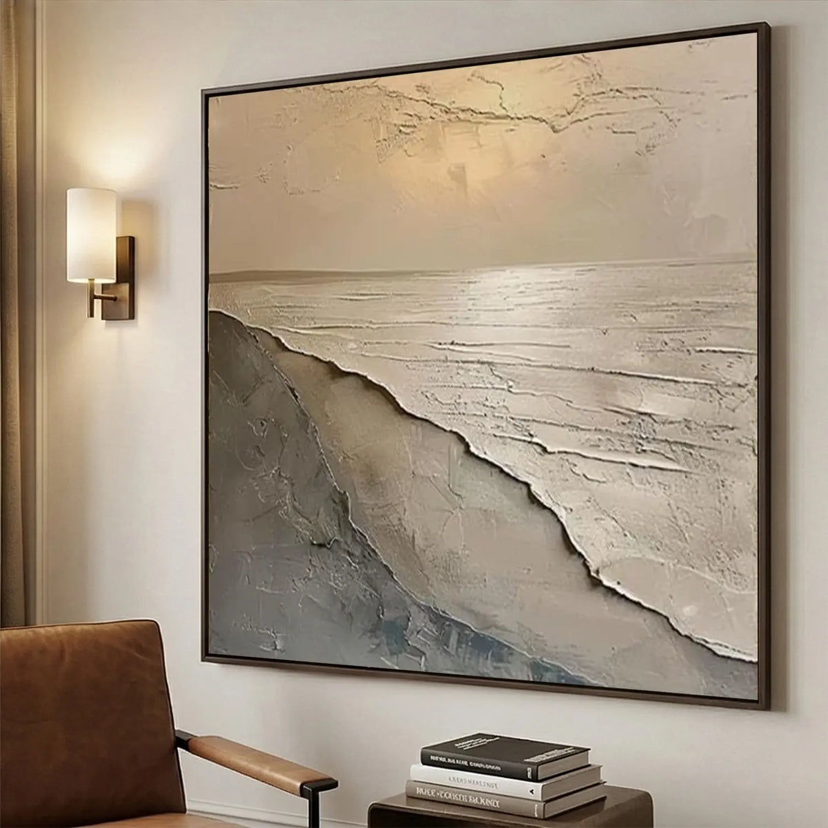 Ocean And Sky Abstract Textured Wall Art #OS084