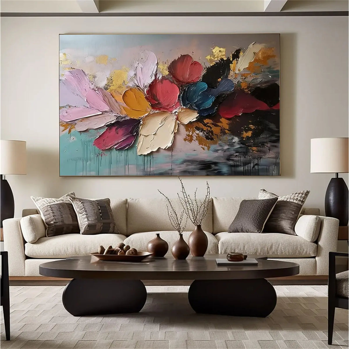 Flower Abstract Textured Wall Art #FT054