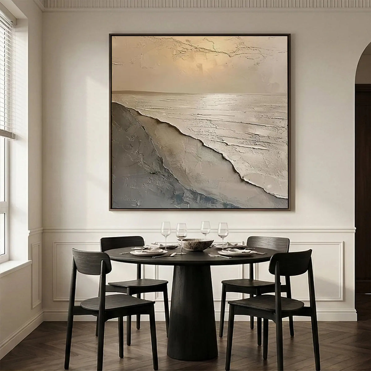 Ocean And Sky Abstract Textured Wall Art #OS084