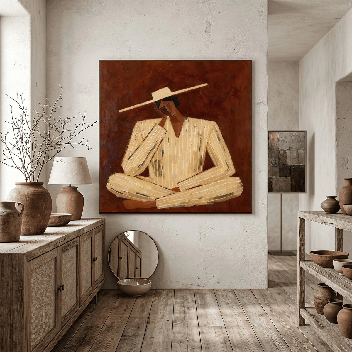 Vintage Americana Art Thinking Figure #VA110