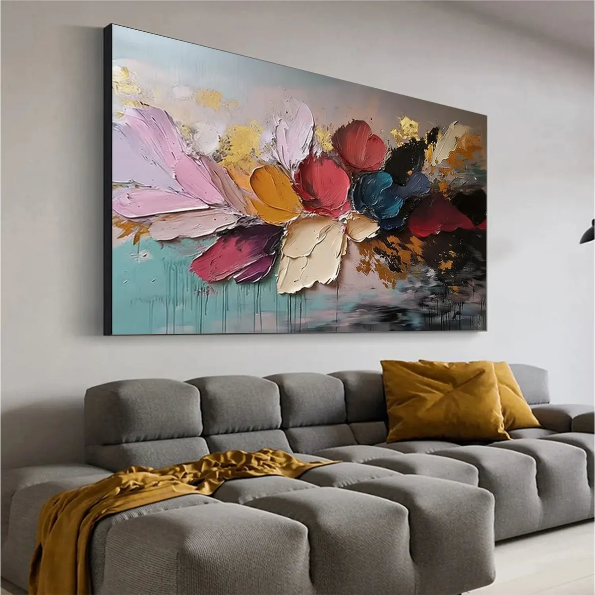 Flower Abstract Textured Wall Art #FT054