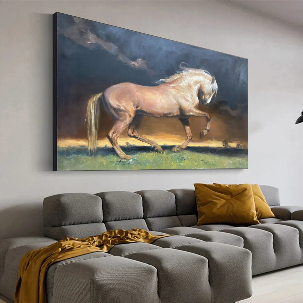 Abstract Animal Horse Textured Canvas Art #AA029