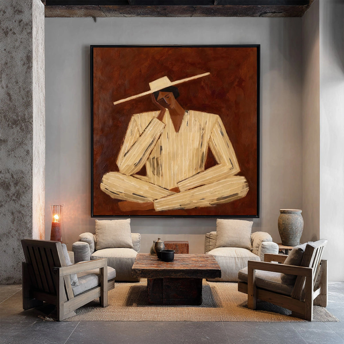 Vintage Americana Art Thinking Figure #VA110
