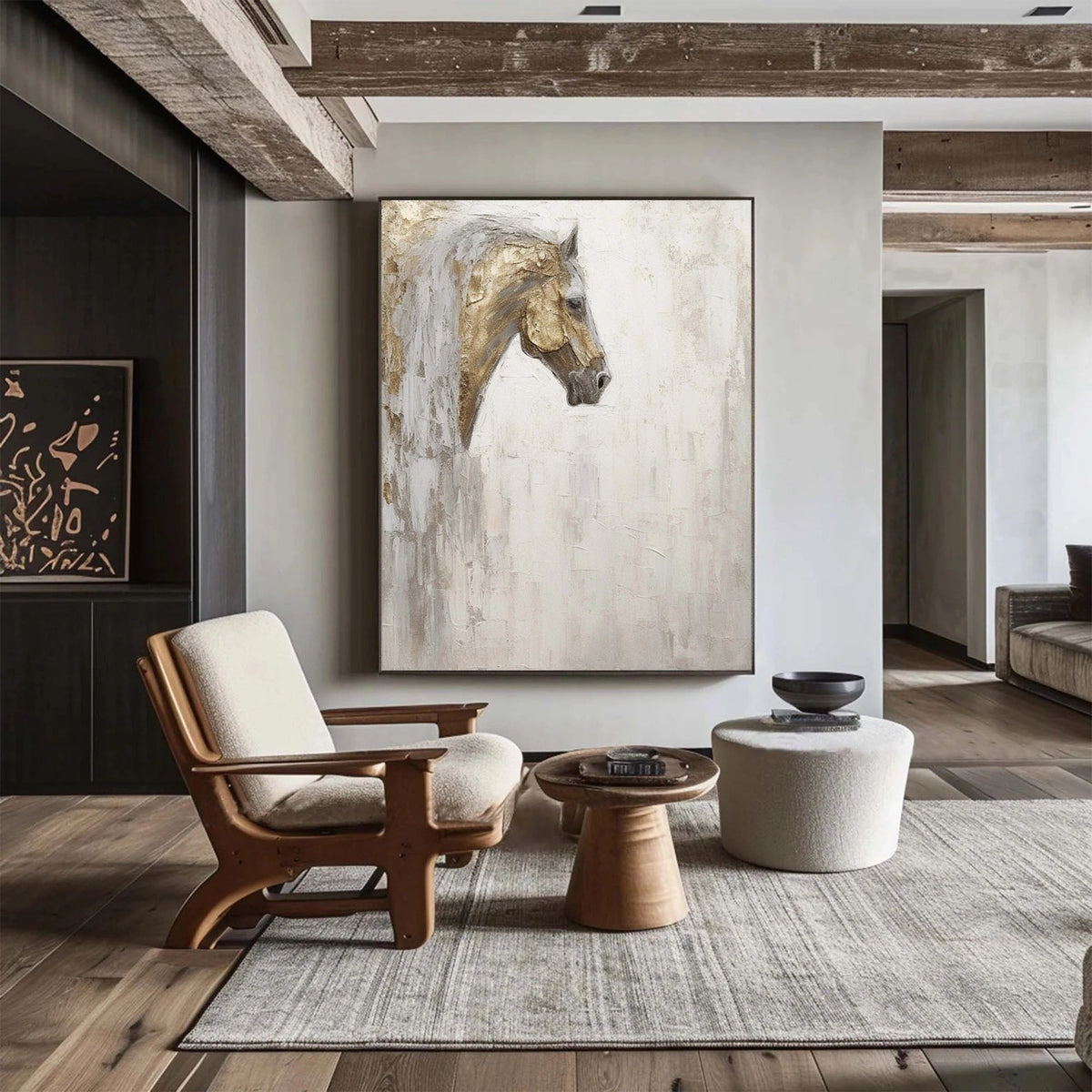 Abstract Animal Horse Textured Canvas Art #AA027