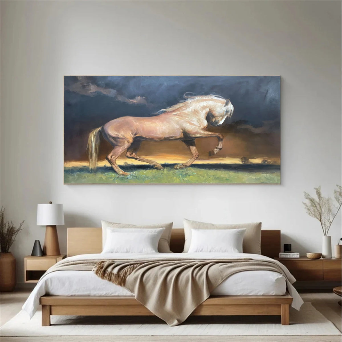 Abstract Animal Horse Textured Canvas Art #AA029