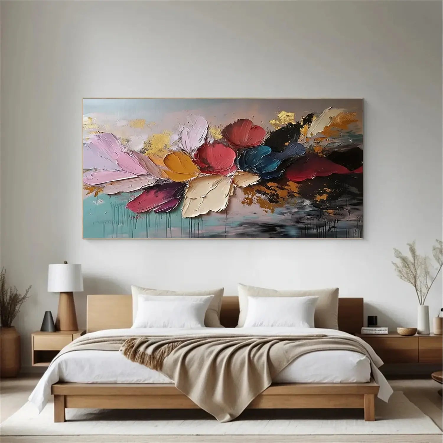 Flower Abstract Textured Wall Art #FT054