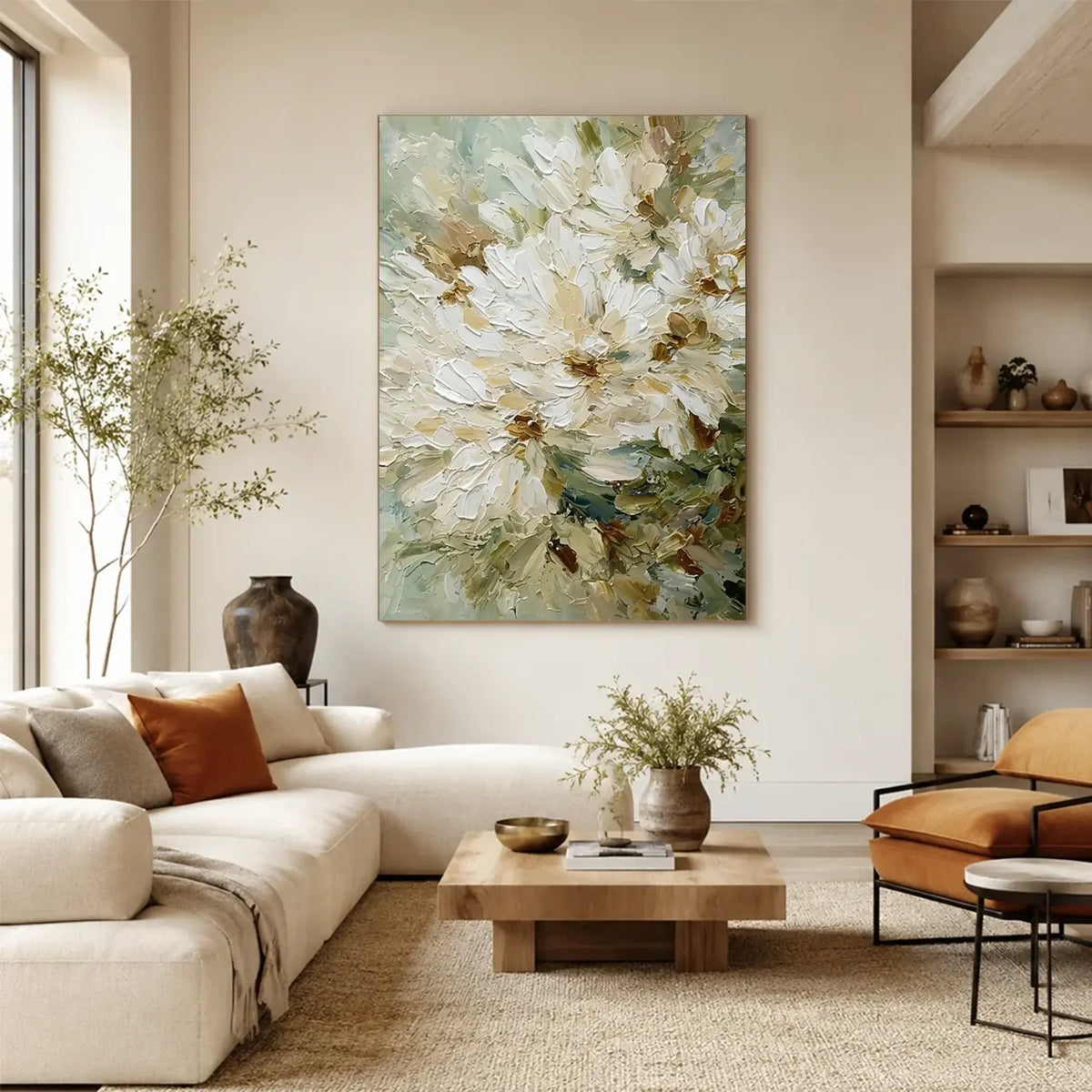 Abstract Flower And Tree Textured Canvas Art #FT073