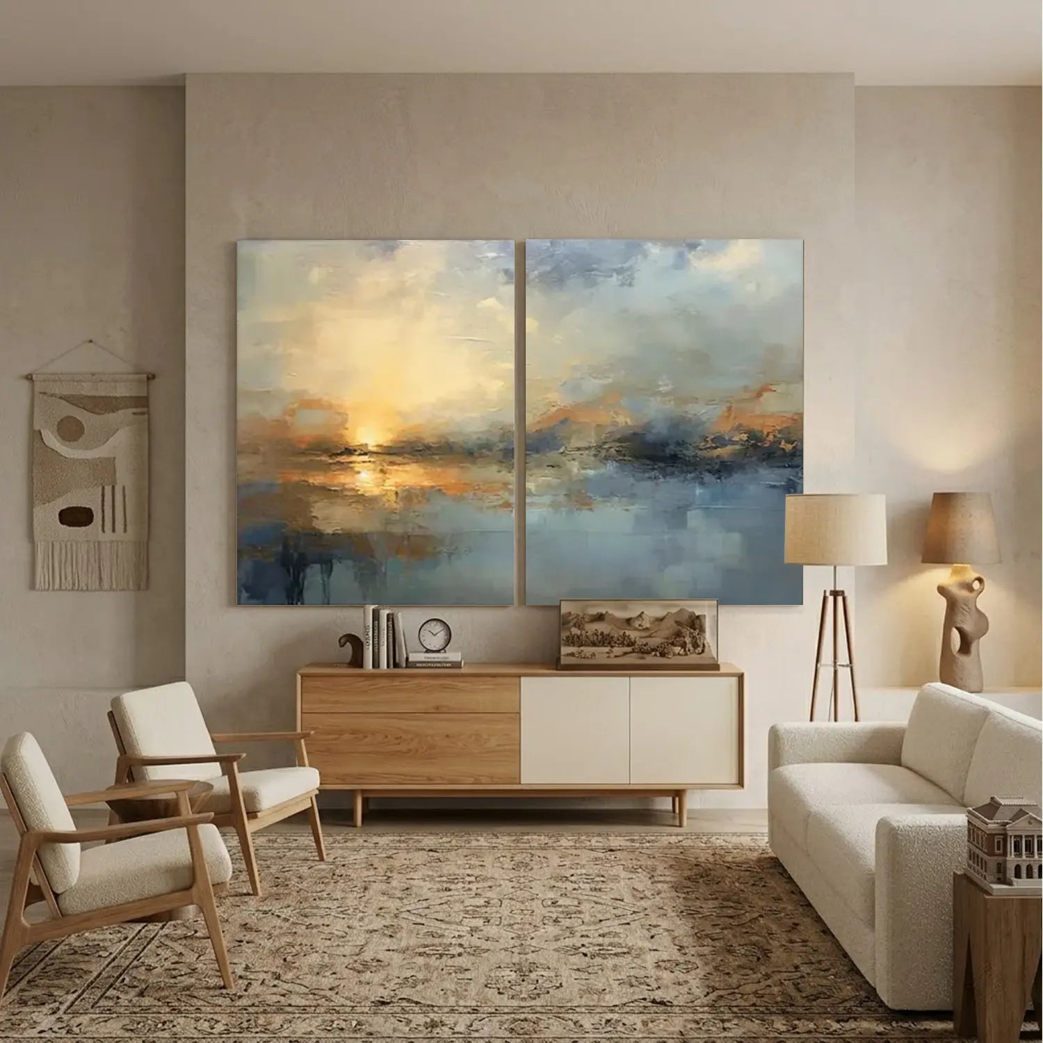 Abstract Painting Canvas Set of 2