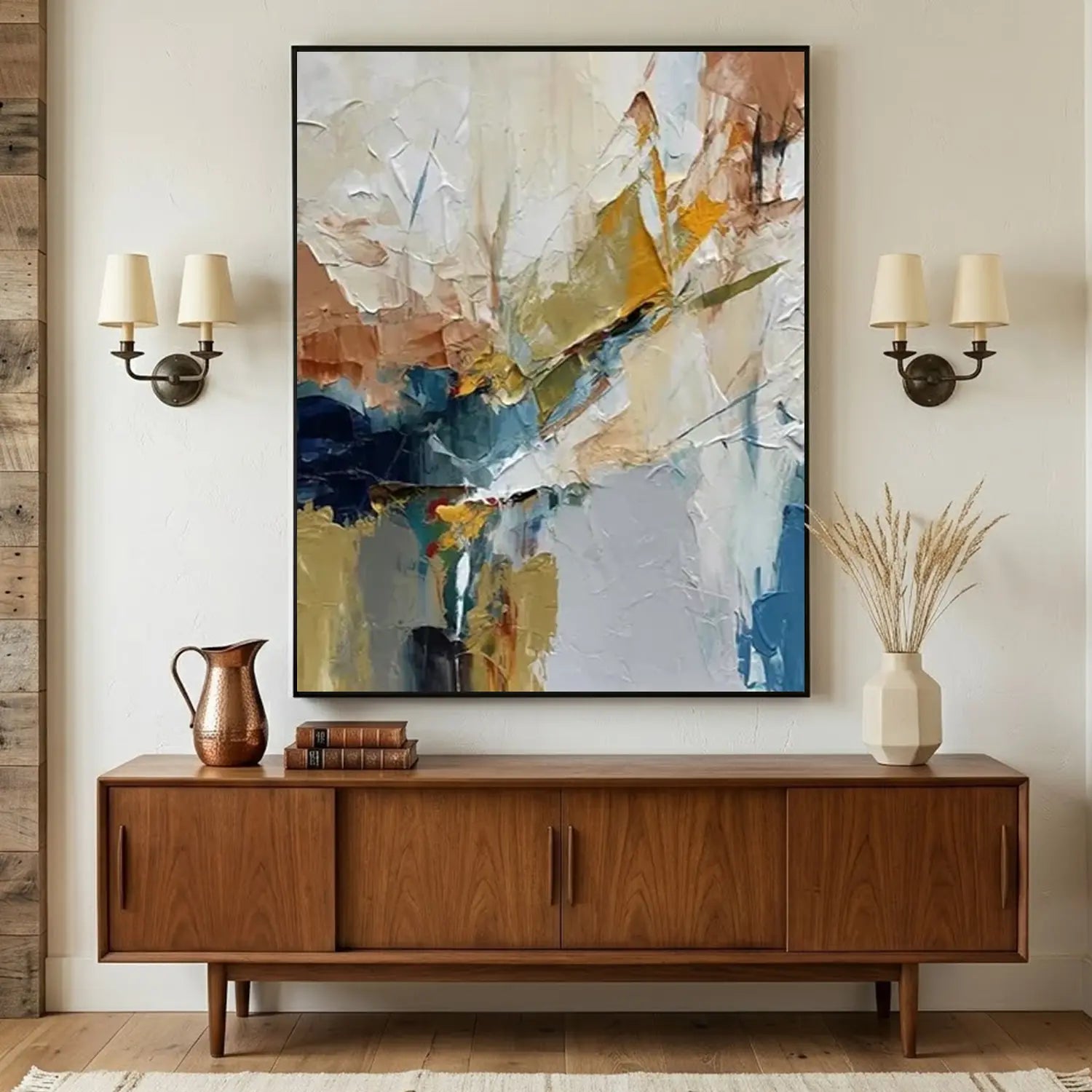 Colorful Abstract Textured Painting Canvas