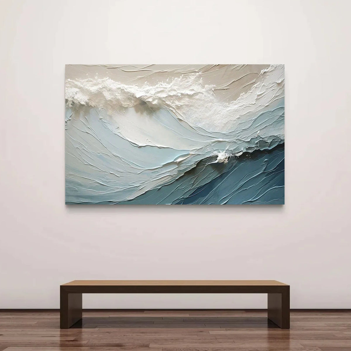 Abstract Ocean And Sky Textured Canvas Art #OS069