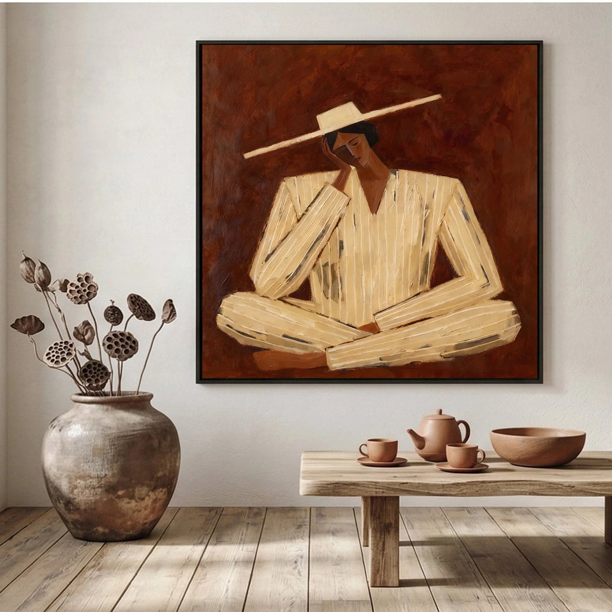 Vintage Americana Art Thinking Figure #VA110