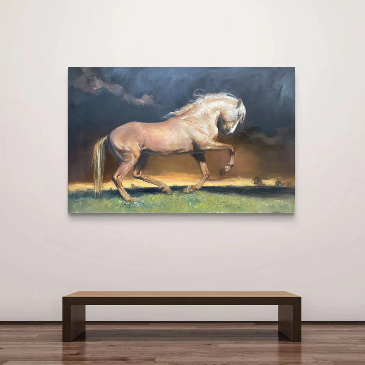 Abstract Animal Horse Textured Canvas Art #AA029