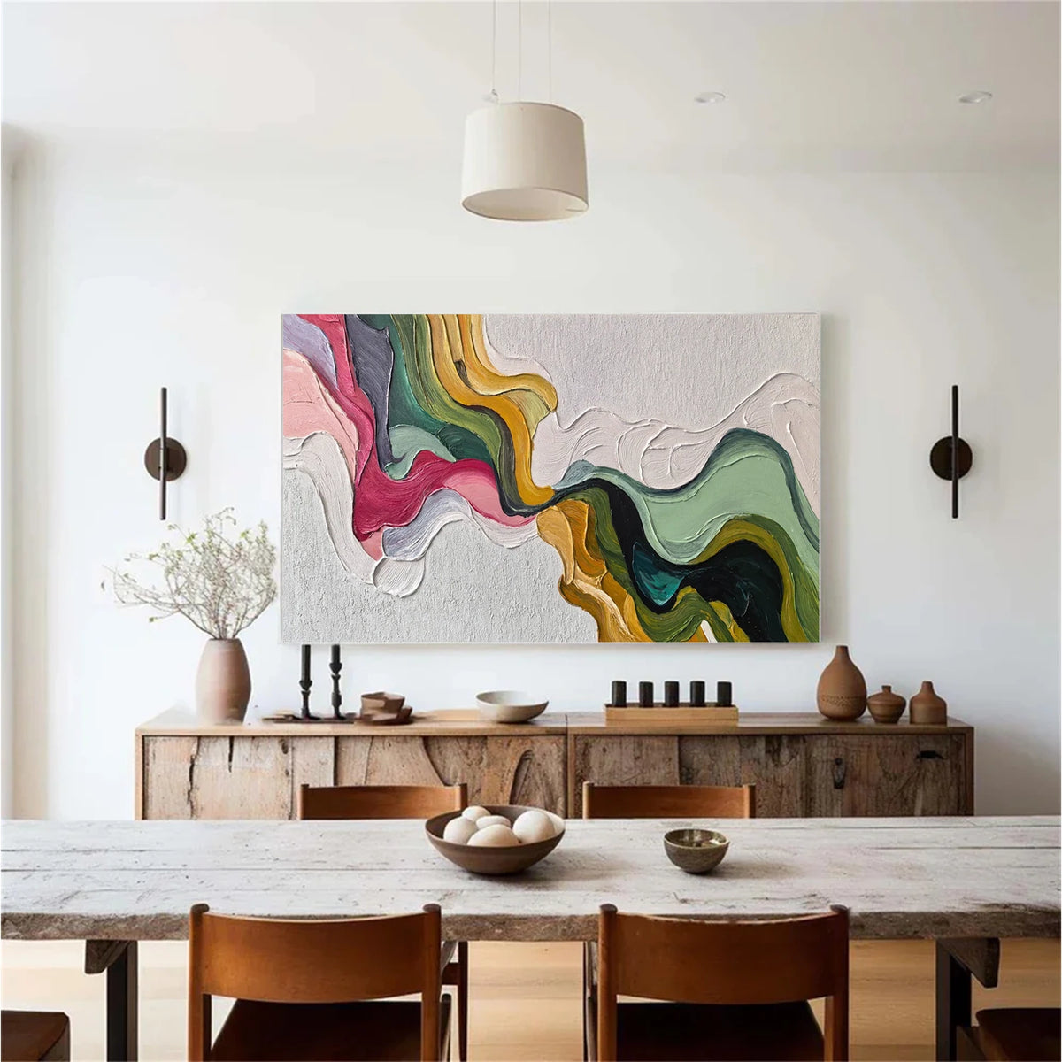 Colourful Abstract Textured Wall Art #AW190
