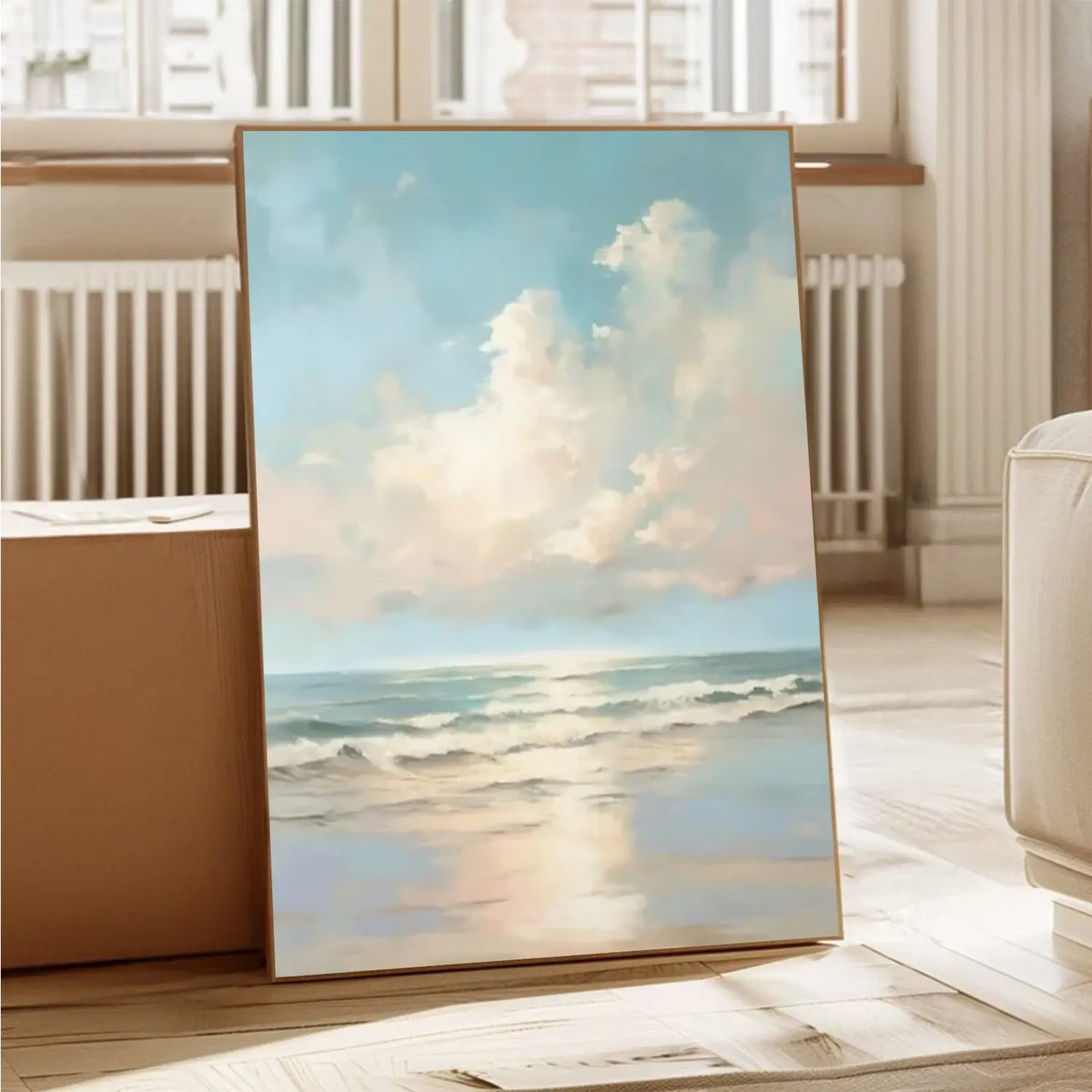 Abstract Ocean And Sky Canvas Art #OS079
