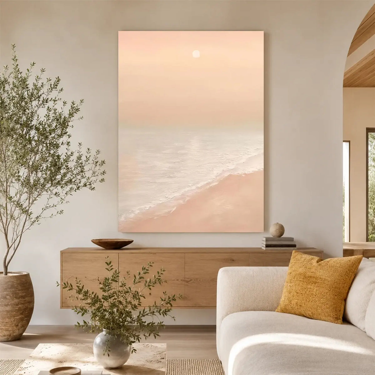 Minimalist Ocean And Sky Canvas Art #OS057