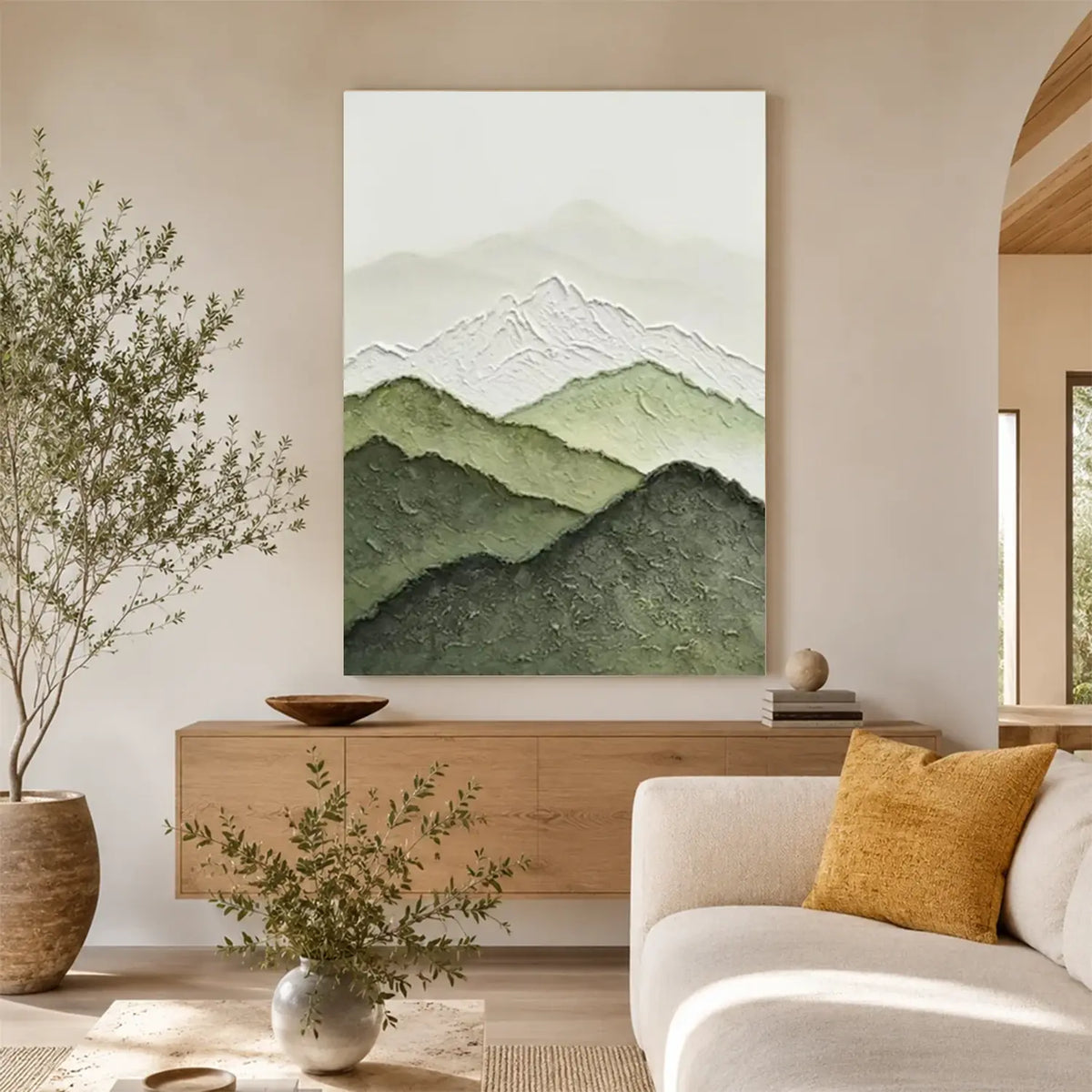 Minimalist Mountain Textured Canvas Art #MM023