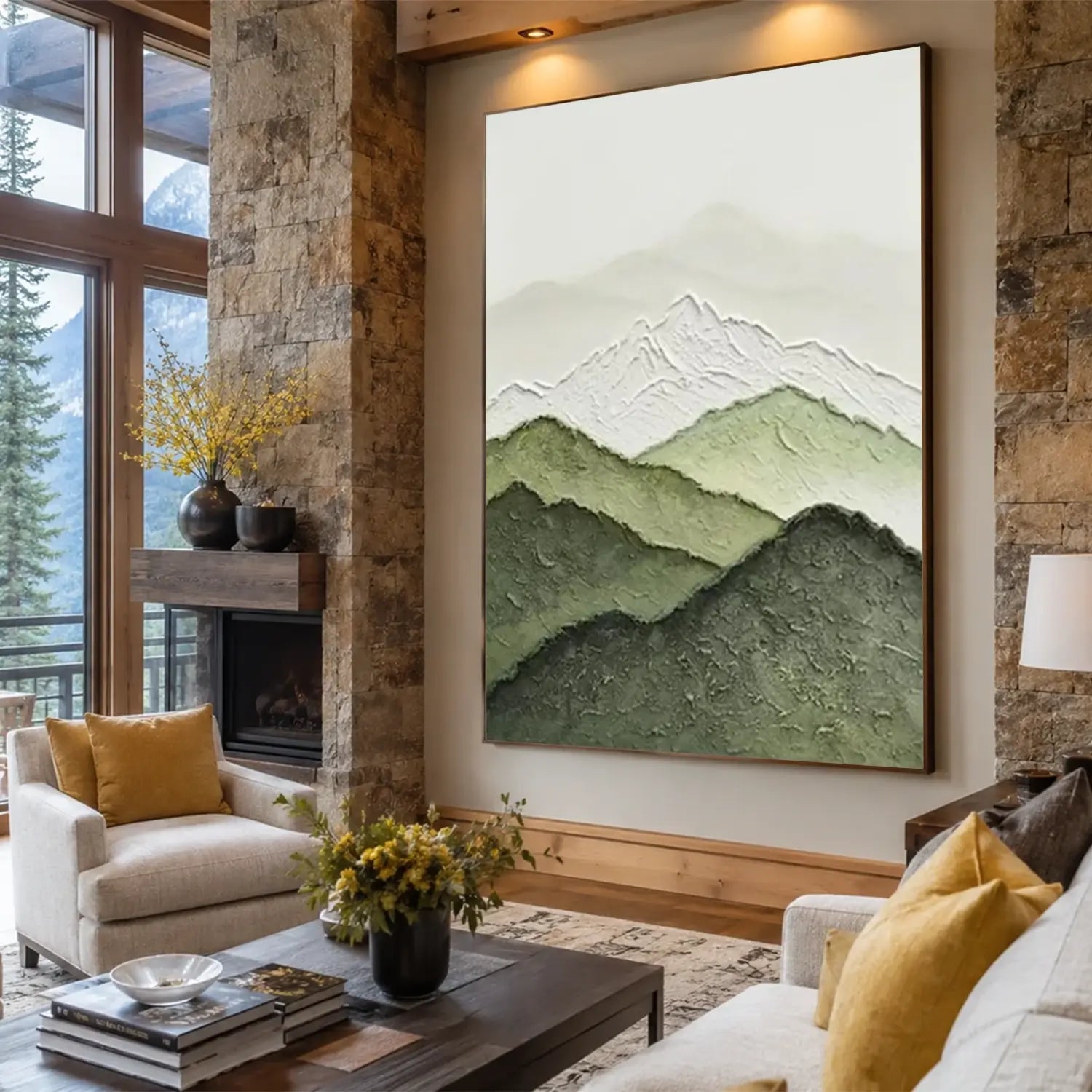 Minimalist Mountain Textured Canvas Art #MM023