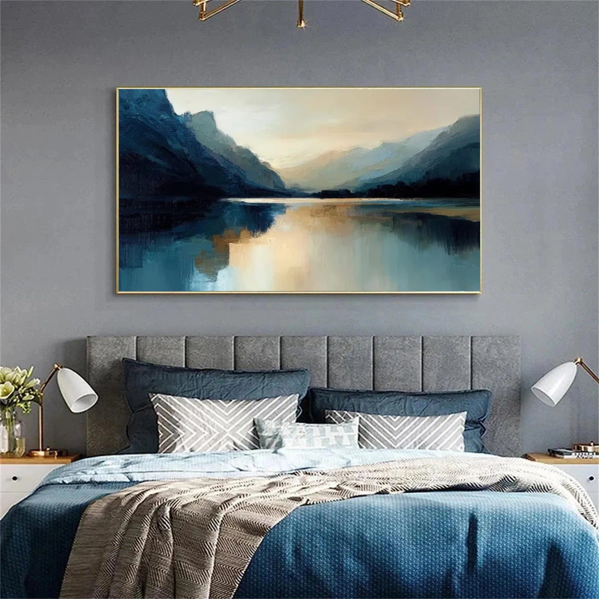 Abstract Ocean And Sky Canvas Art #OS068
