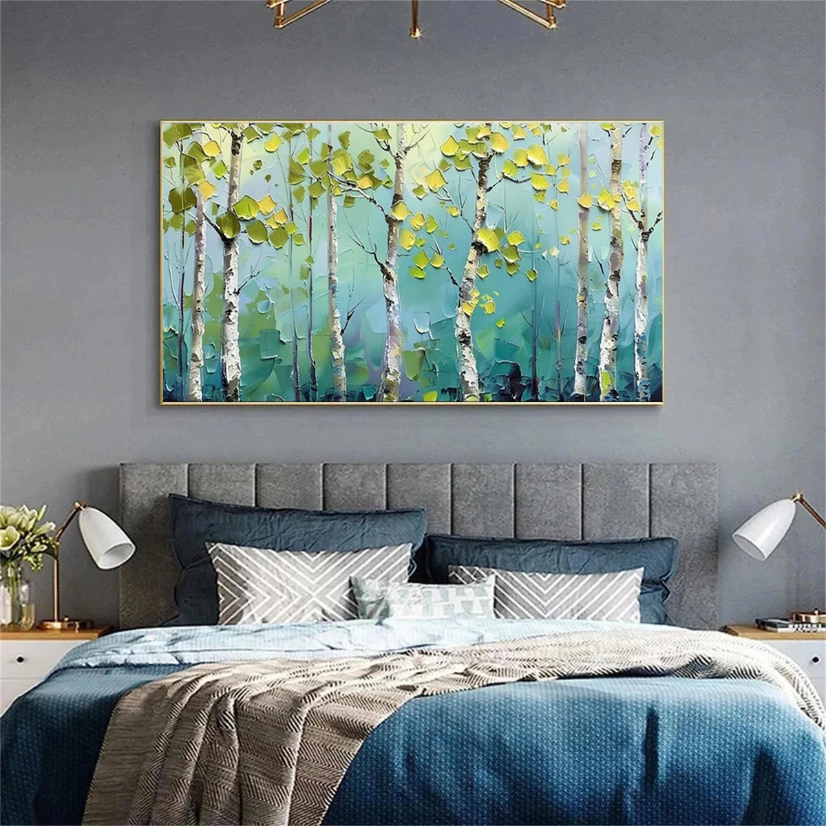 Abstract Flower And Tree Textured Canvas Art #FT067