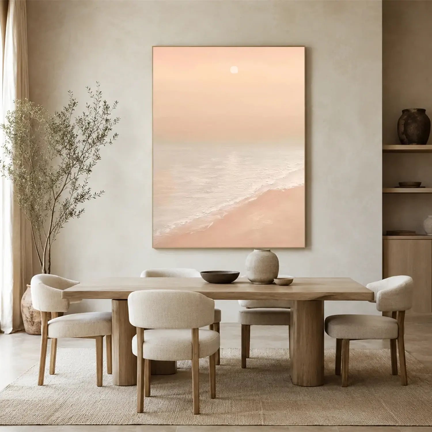 Minimalist Ocean And Sky Canvas Art #OS057