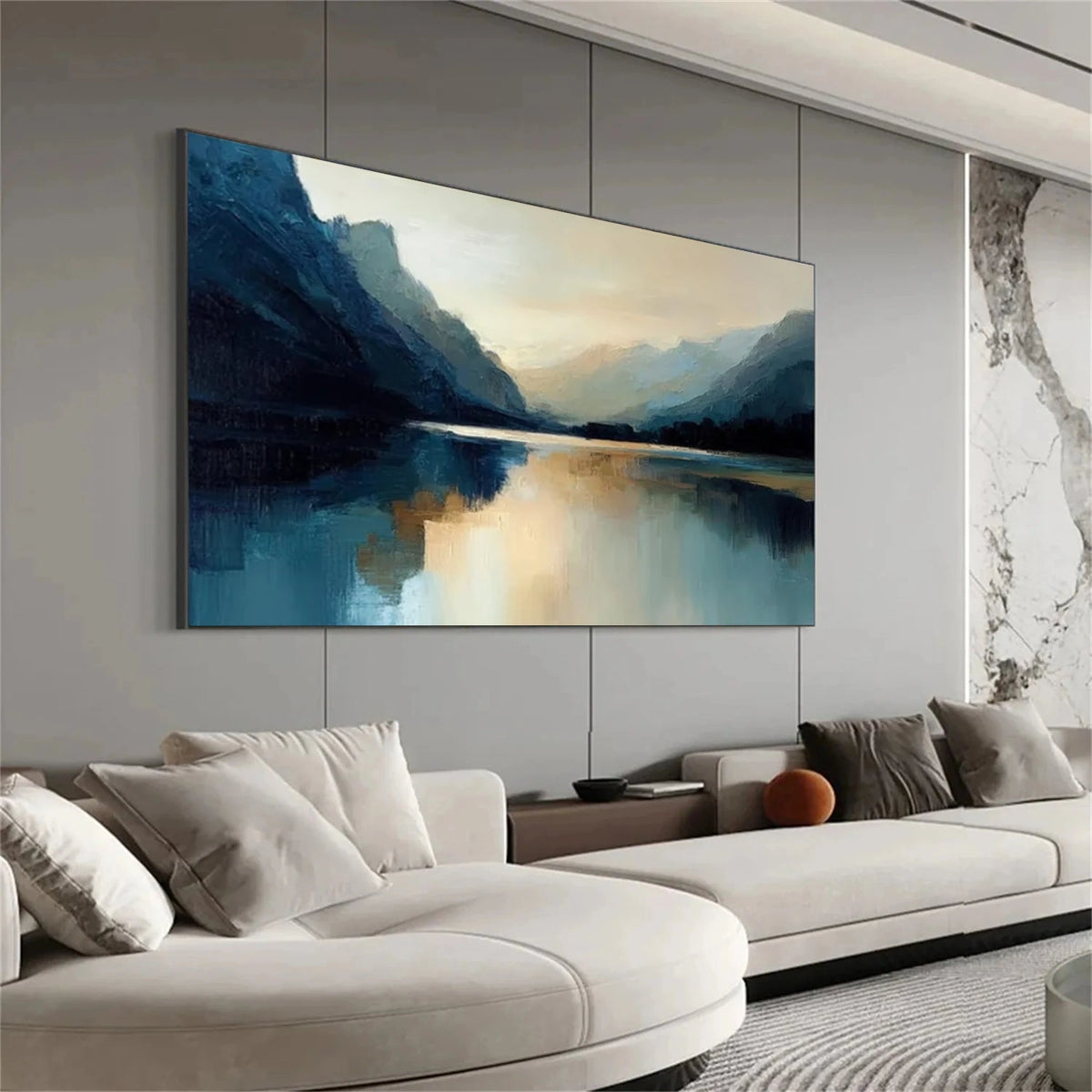 Abstract Ocean And Sky Canvas Art #OS068