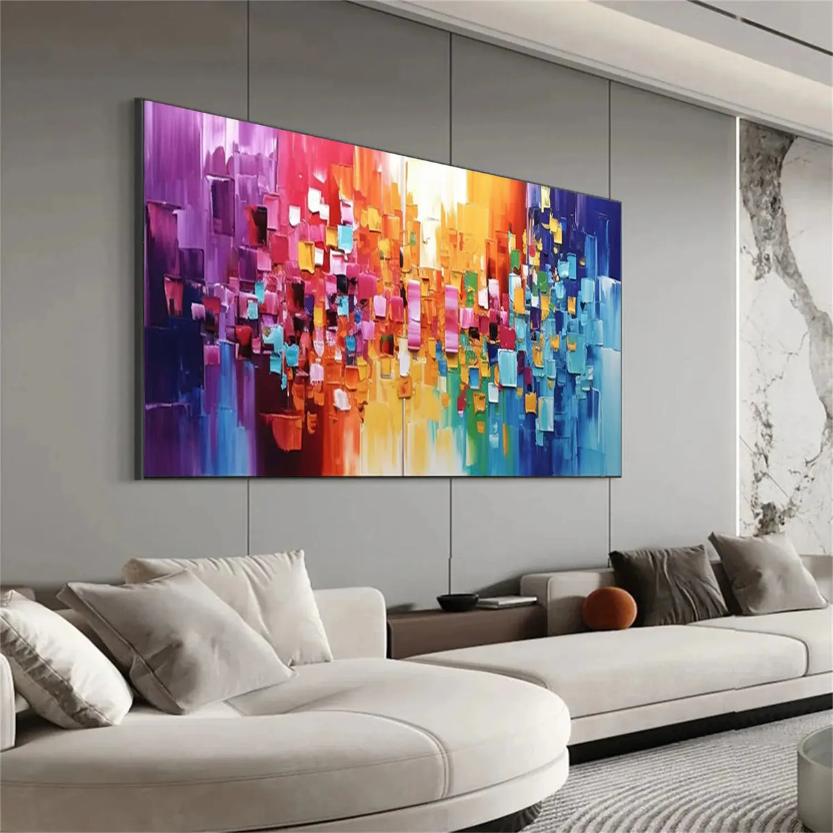 Colorful Abstract Textured Painting Canvas #AW180