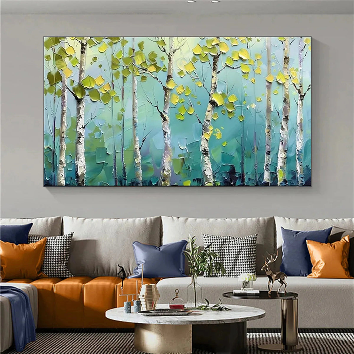Abstract Flower And Tree Textured Canvas Art #FT067
