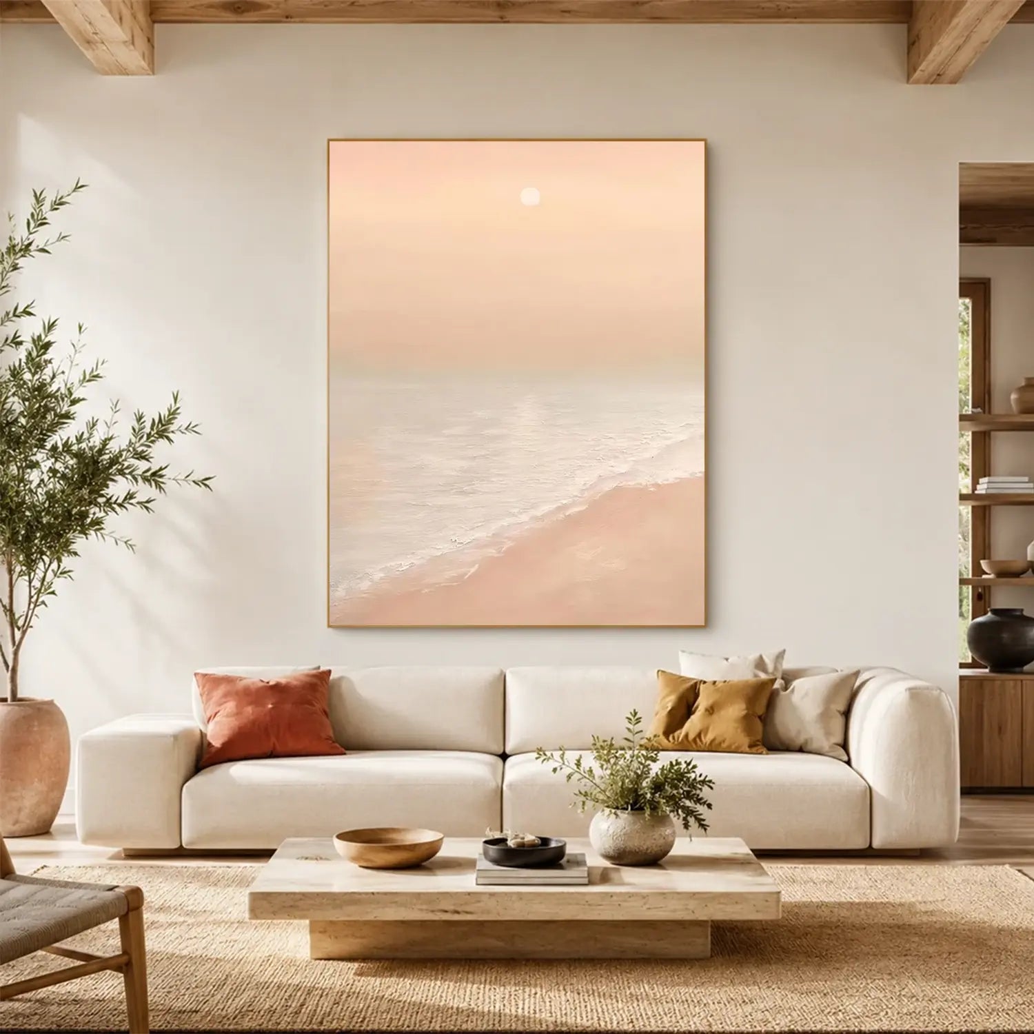 Minimalist Ocean And Sky Canvas Art #OS057