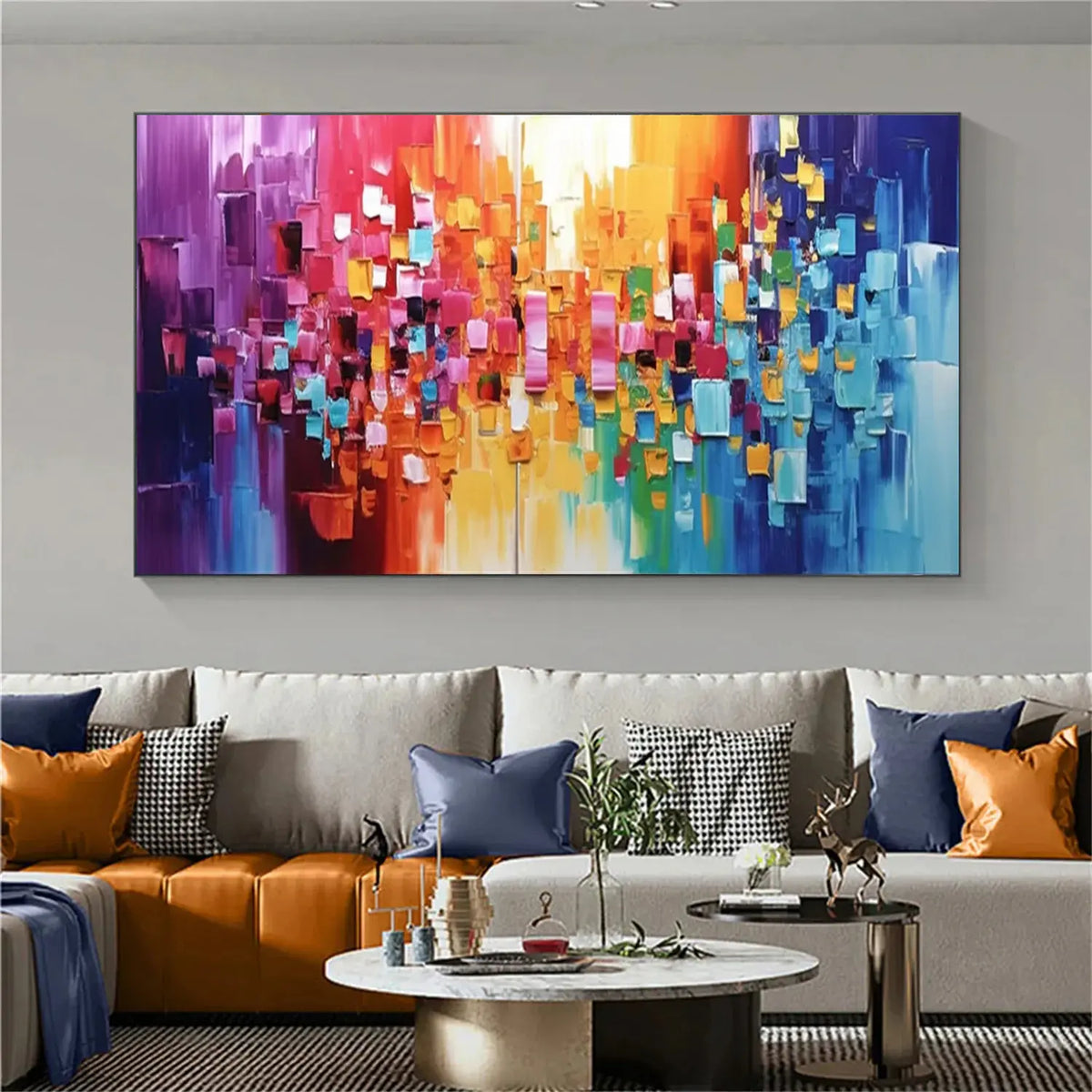Colorful Abstract Textured Painting Canvas #AW180