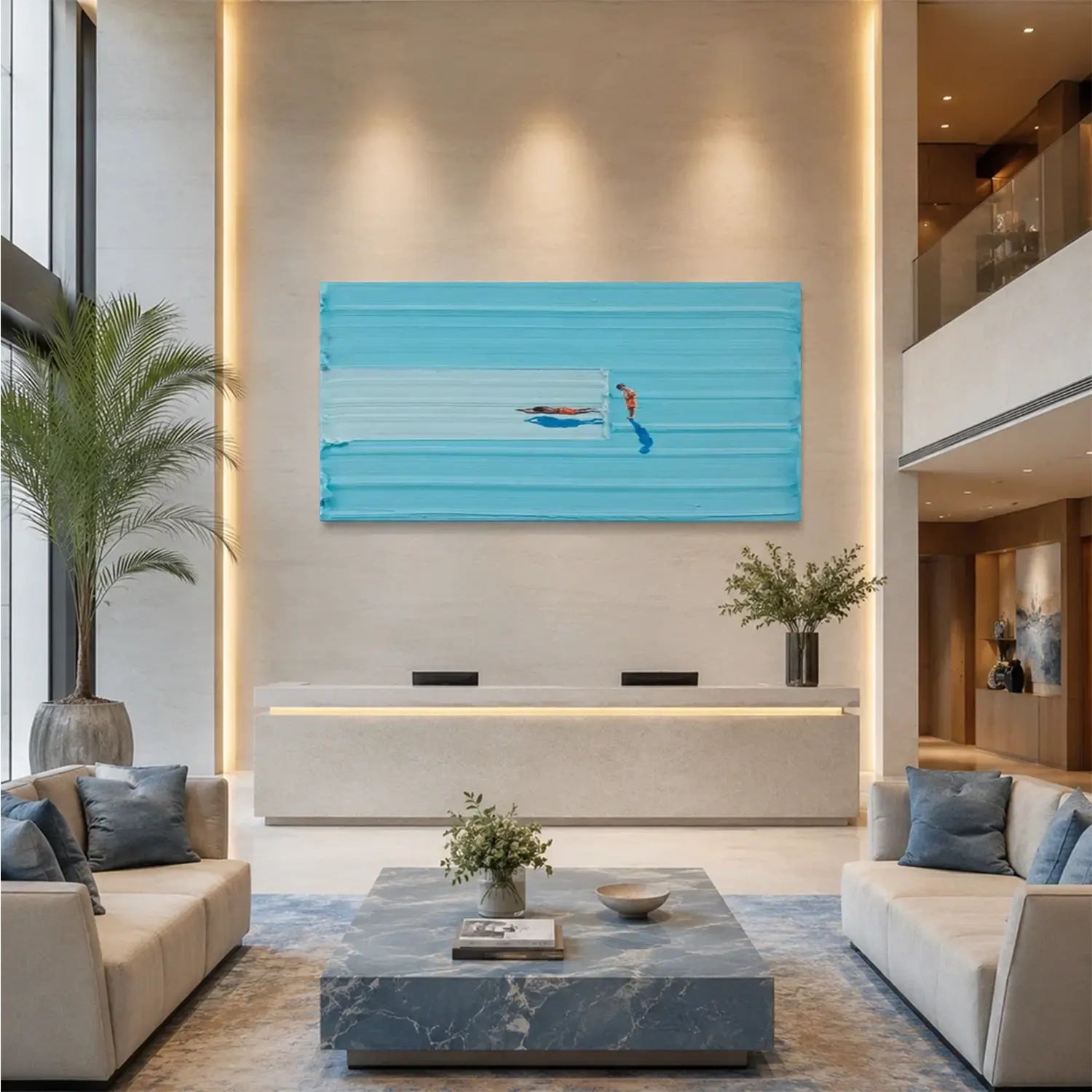 Swimming Sports Textured Wall Art #SC008