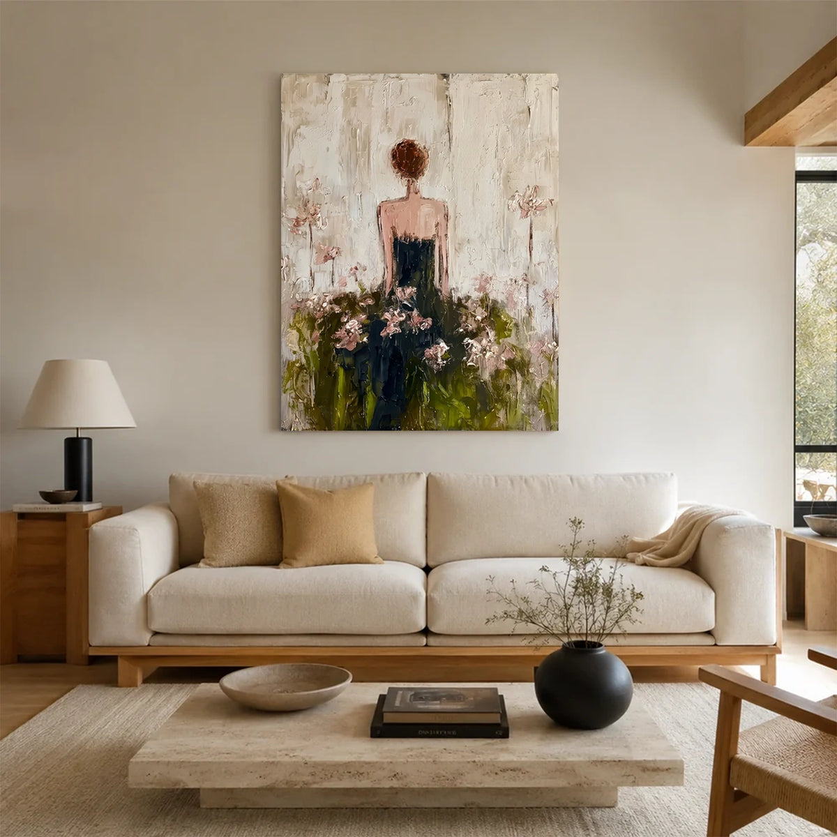 Vintage Americana Art Floral Woman #VA098