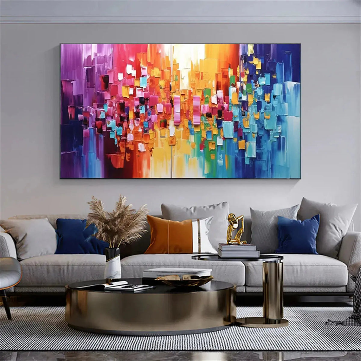 Colorful Abstract Textured Painting Canvas #AW180
