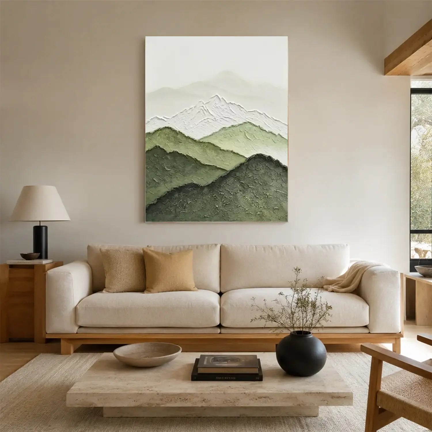 Minimalist Mountain Textured Canvas Art #MM023