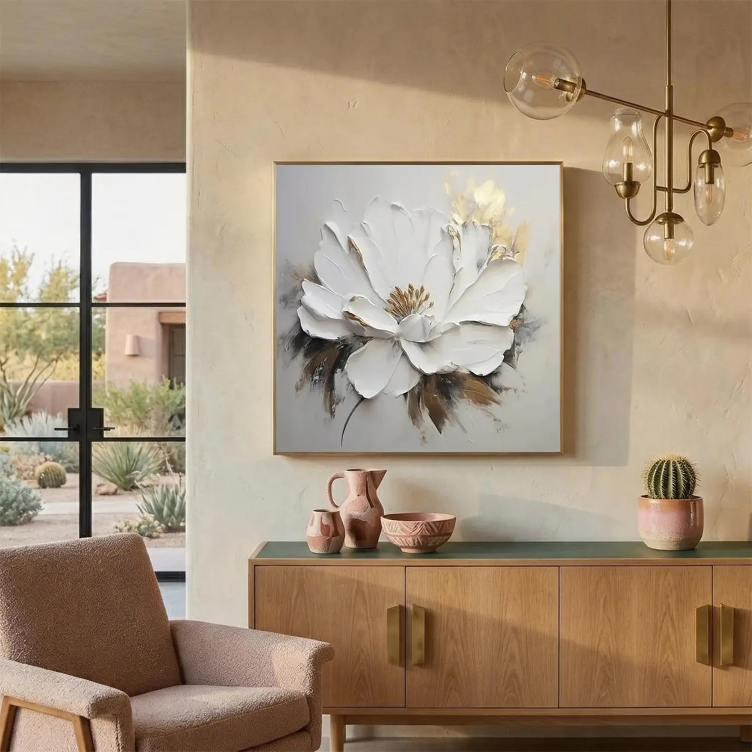 Flower Textured Painting Canvas