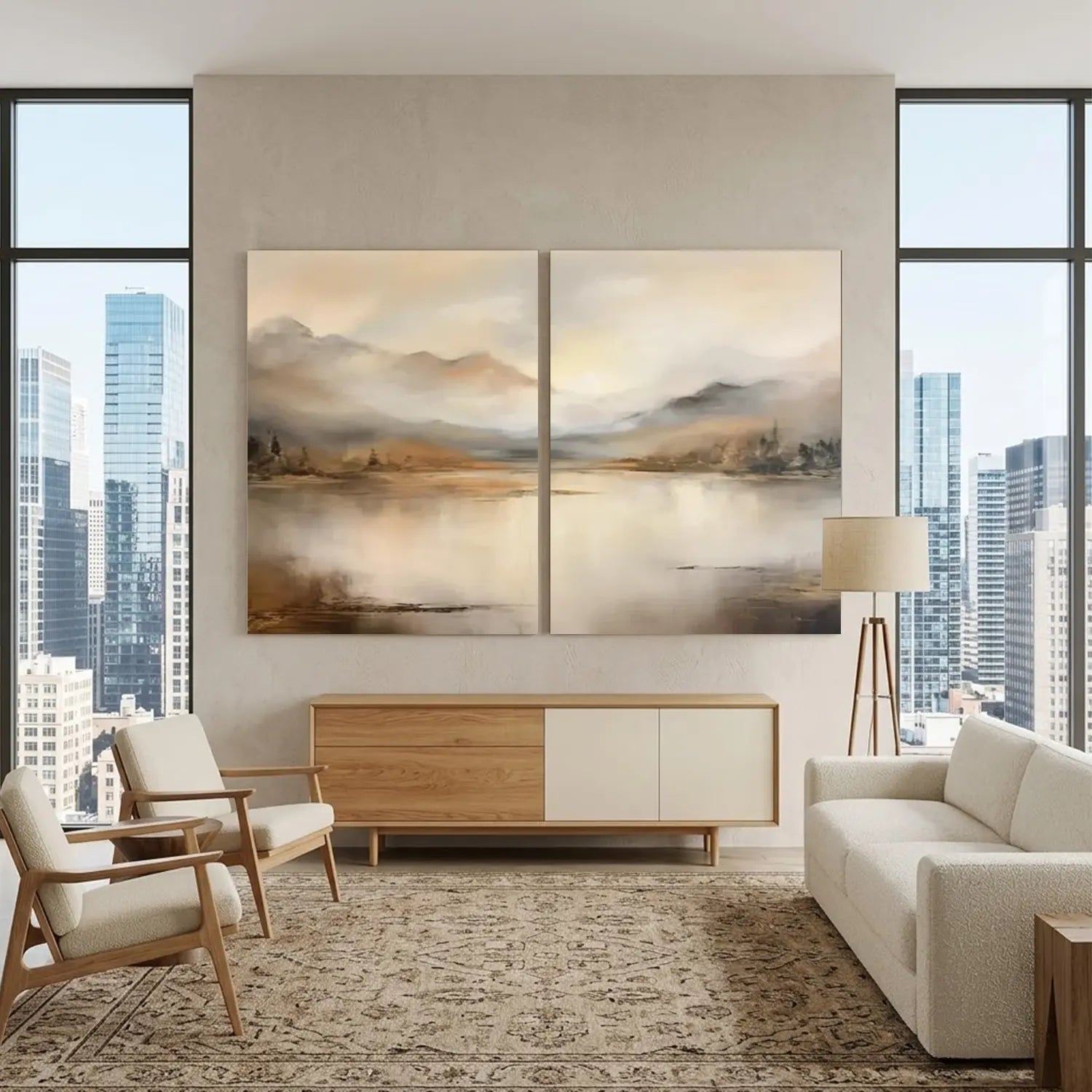 Abstract Mountain Canvas Art Set of 2