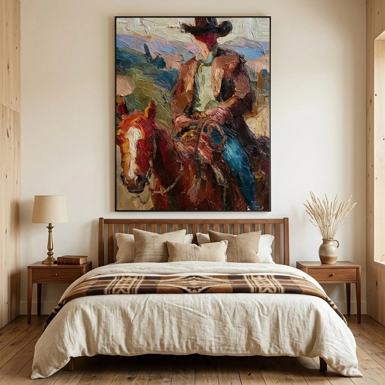Vintage Americana Art | Crimson Steed Rider